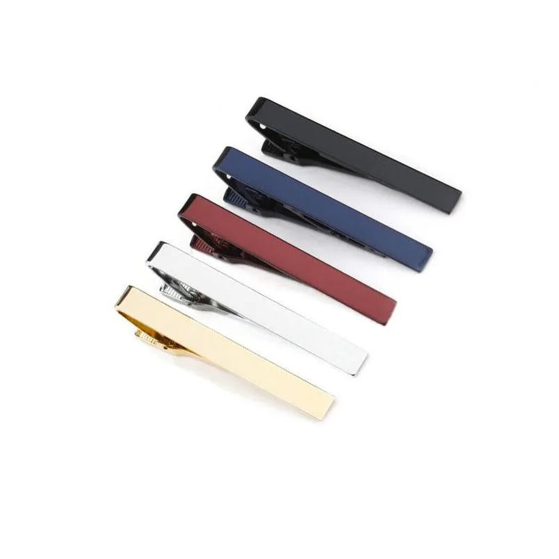 Tie Clips Simple Shirts Business Suits Red Black Gold Ties Bar Clasps Fashion Jewelry for Men Gift Will and Sandy Drop Delivery Cuffl Dhvoi