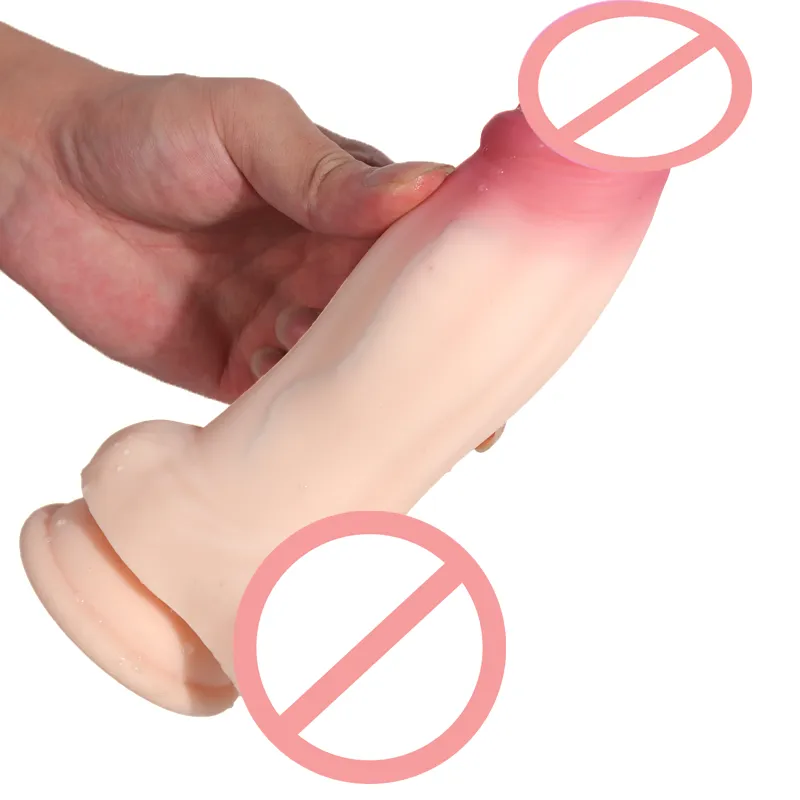 Perzikkleur Realistische dildo's Levendig Bruto penis Penis Dame Lesbienne Homo Zoeken Seksueel orgasme najagen Stimulatie Climax AV-staaf Lul Toverstaf Dongs Seksspeeltjes