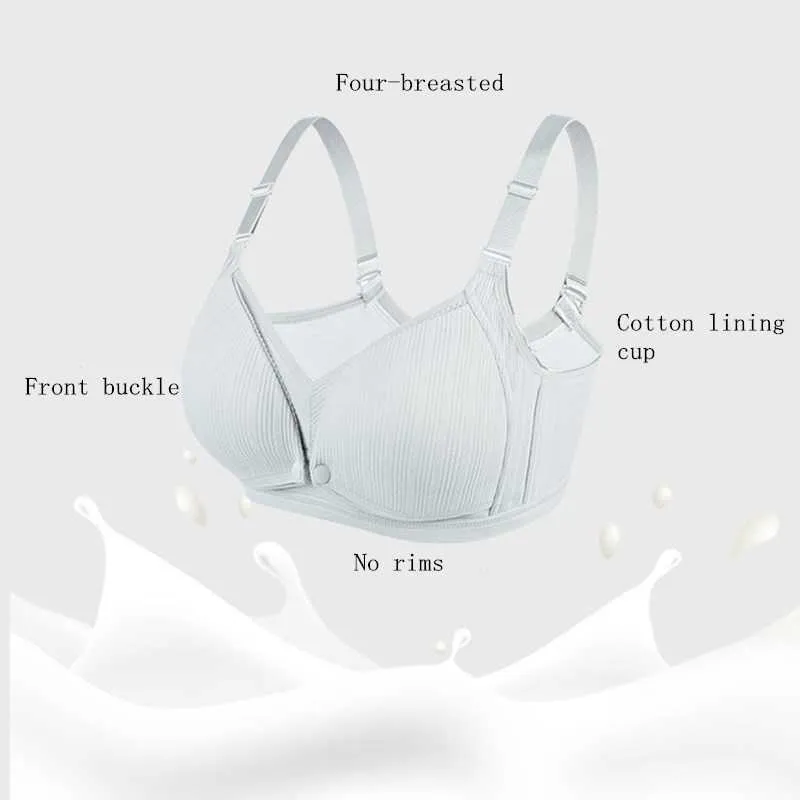 Maternity Intimates Breastfeeding Bra For Pregnant Mom Front Button Open No  Steel Ring Cotton Underwear Thin Comfortable Lactation Sleepwear