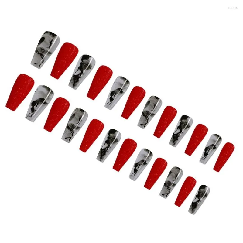 False Nails Coffin Fake Nail Fashionable Scratch Resistant Press-on Fingernails Trimble Strong Viscosity Manicure Stickers Type 1