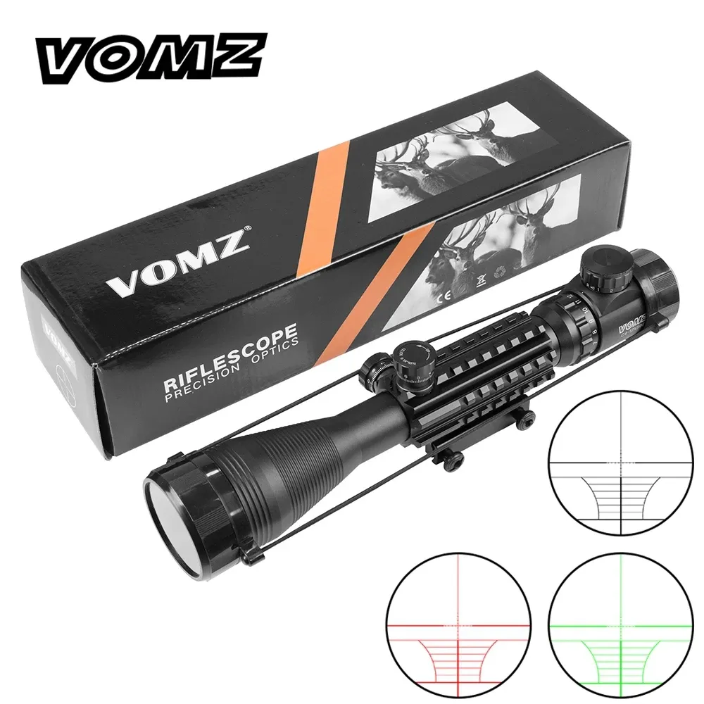 VOMZ-4-12x50 mira óptica de caza retícula de punto rojo táctico ar 15 mira telescópica Slideway 20mm mira telescópica para caza de rifle