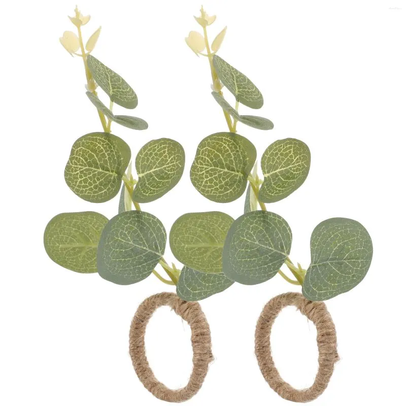 Table Cloth Green Leaf Napkin Rings El Buckle Serviette Accessories Party Delicate Chic Dining