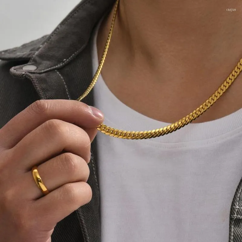 Ketting Oorbellen Set Unisex Punk Snake Chain Kettingen En Ringen Mode Eenvoudige Soild Hiphop Voor Mannen Sieraden Accessoires Cadeau