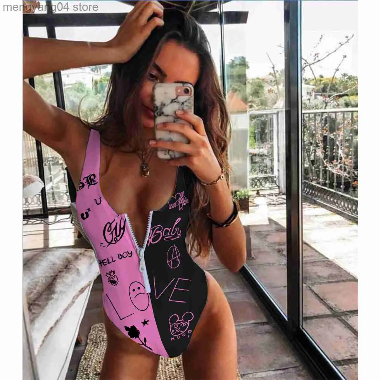 Roupa de banho feminina 2023 nova sexy com zíper maiô de peça única maiô feminino recortado maiô maiô roupa de praia roupa de banho maillot de bain monokini t230606