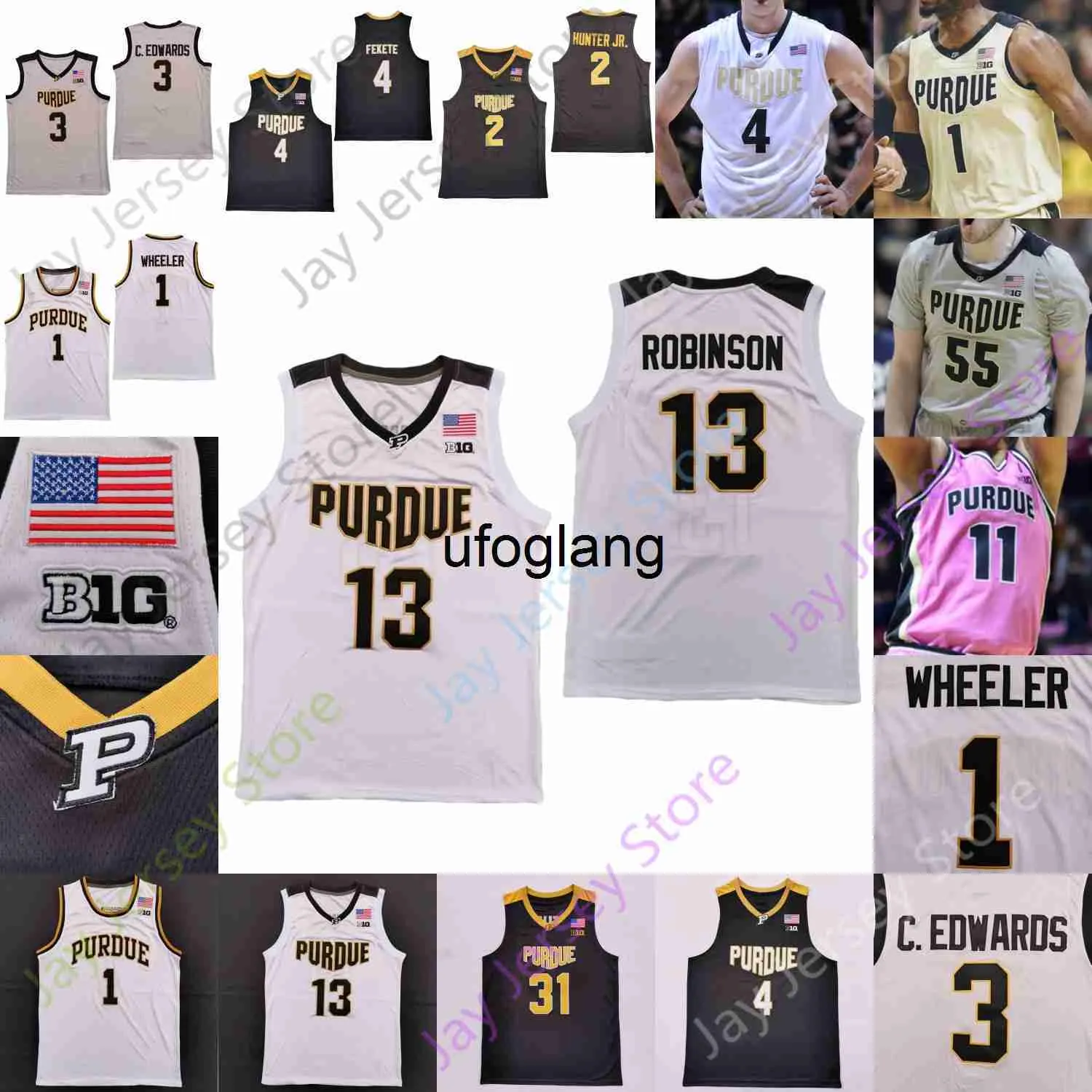 coe1 2021 Custom Purdue Boilermakers Basketballtrikot NCAA College Isaiah Thompson Joe Barry Carroll Landry Glenn Robinson Jahaad Proctor