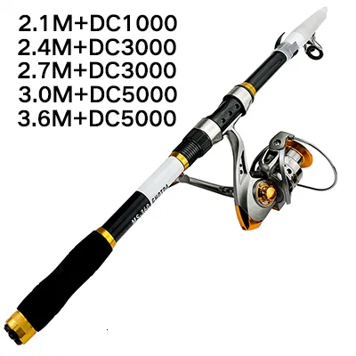 Telescopic Catfish Spinning Rods And Reel Combo With Sea Pole
