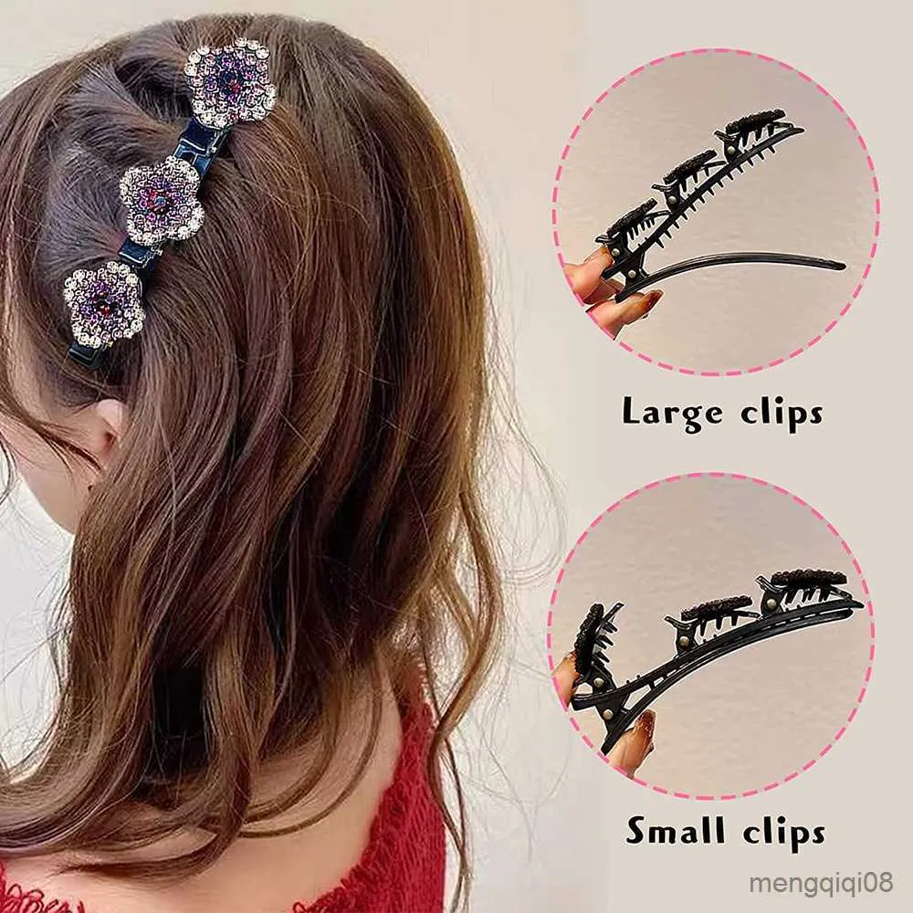 Ander sprankelend haar Eend Satijnen stof Strass haar Gevlochten haaraccessoires voor dames