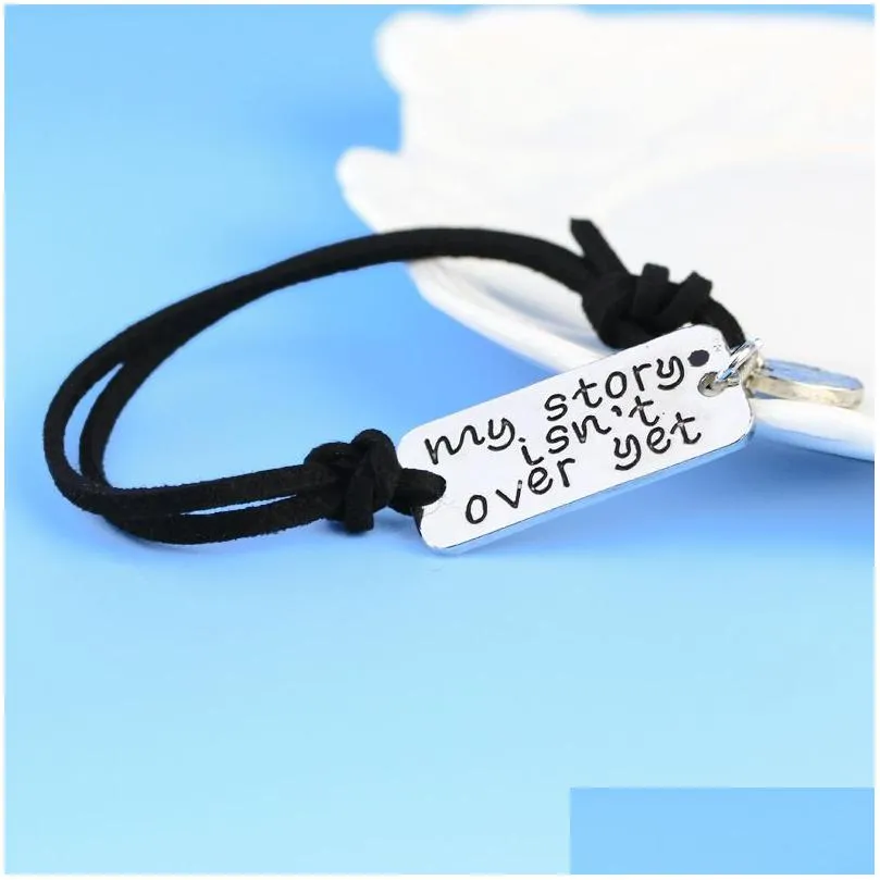 Charm Armbänder Brief Meine Geschichte Ermutigende Linie Armband Armreif Manschette Für Frauen Männer Mode Schmuck Will Und Sandy Drop Lieferung Jewe Dhkj2