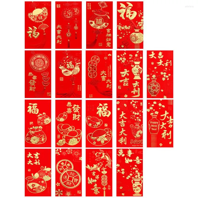 Rok owinięcia prezentu czerwona koperta szczęścia w torbie pieniądze Chińskie koperty 2023 Pakiet papierowy Hongbao