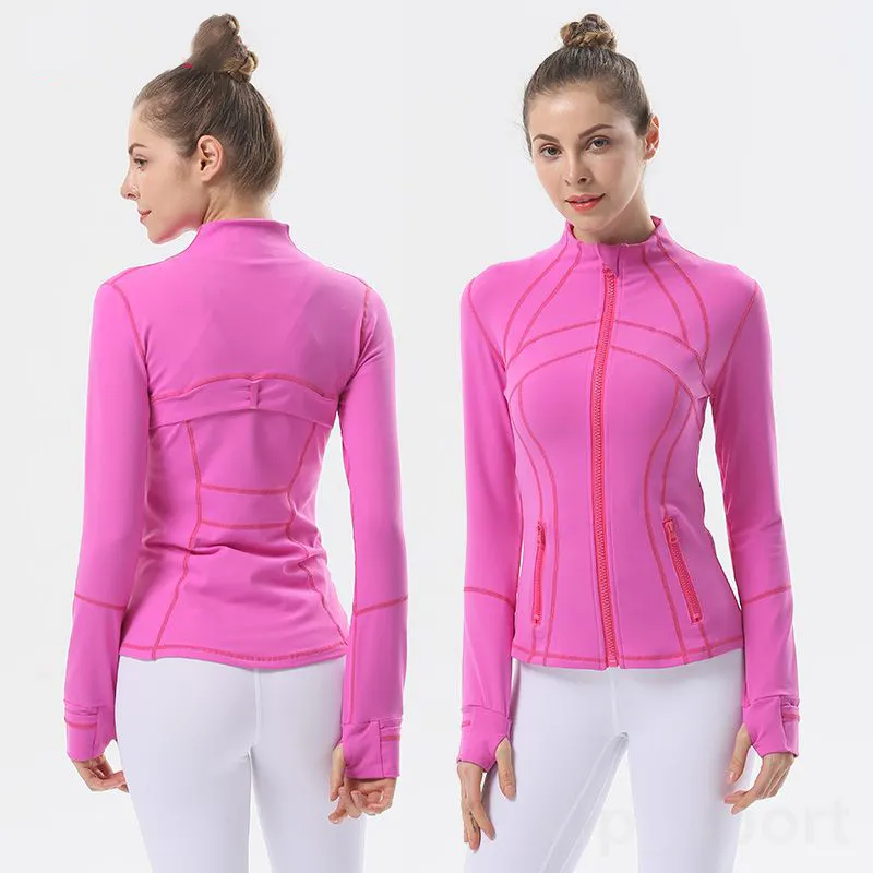 Lu Align Lu Define Yoga Long Woman Sport Jacket Camo Elastic Running Sportswear Fitness Stand Collar Coat Workout Jackets Comprehensive Activewear From 18 44 DHgate