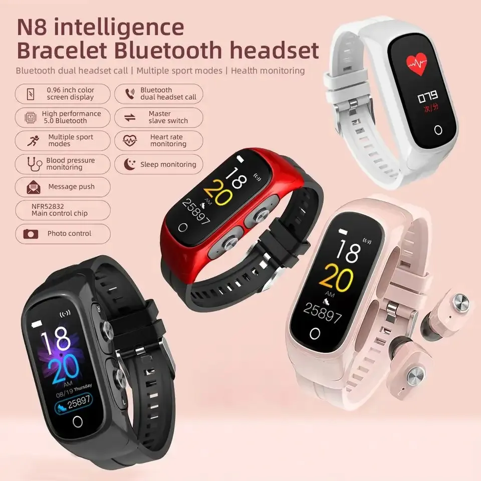 Smart Watch with Earbuds 2 in 1 Smartwatch Long Standby Time Receive Calls Messages Play Music Sleep Fitness Tracker Calorie Counter Heart Rate for