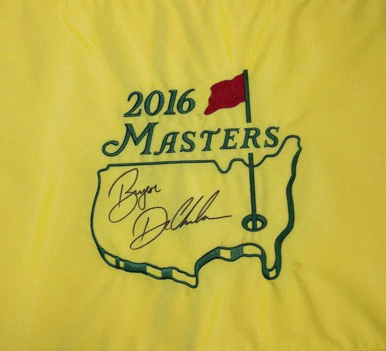 Bryson DeChambeau Autograferad signerad signatur Auto Collectible Masters Open Golf Pin Flag