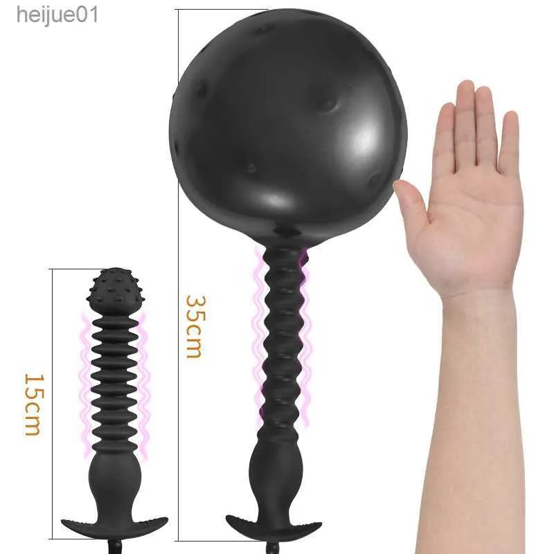 2023 Super Long Plug Anal Gonflable Énorme Butt Plug Avec Pompe Vagin Anus Expansion Massage De La Prostate Anal Sex Toys Pour Hommes Femmes L230518