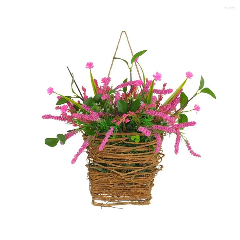 Decorative Flowers Artificial Flower Hanging Basket For Christmas Easter Birthday Valentine's Day Decoration Home Decor Plastic