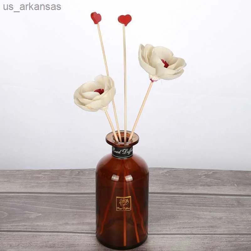 3PCS Dyeing Cherry Blossoms No Fire Scented Rattan Reed Diffuser Sticks Accessories DIY Home Bedroom Decoration L230523