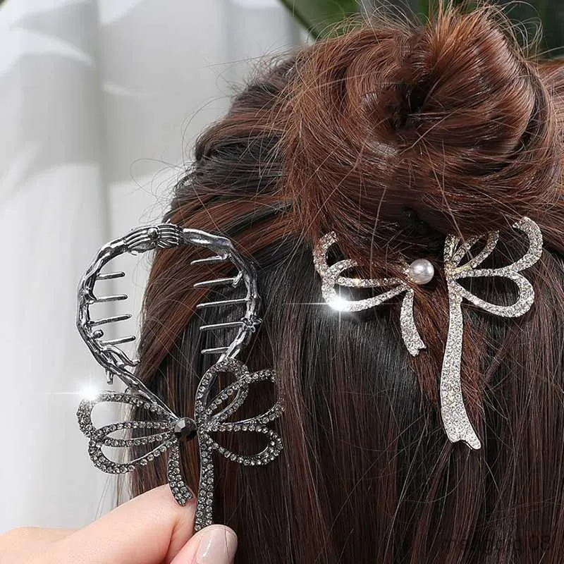 Altro strass capelli retrò chignon capelli granchio donne barrette porta forcine accessori per capelli moda