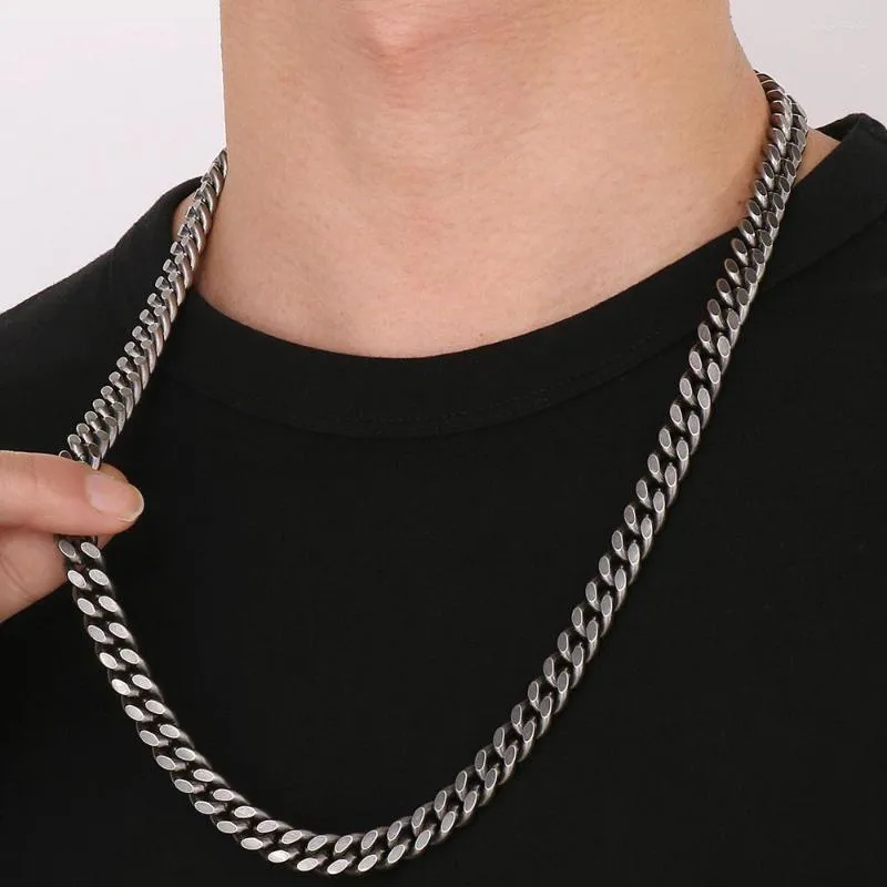 Collana Streetwear da uomo collana girocollo a catena cubana con cordino Punk in