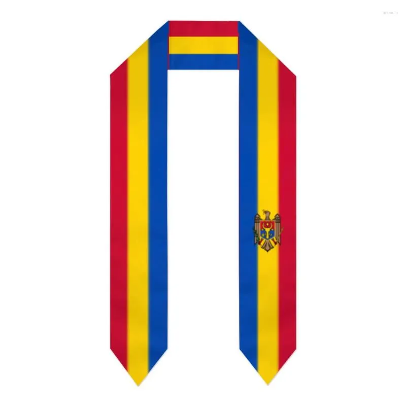 Halsdukar examen Sash Moldavien flagga halsduk sjal stal safir blå med stjärna rand Bachelor klänning tillbehör band 180 14 cm