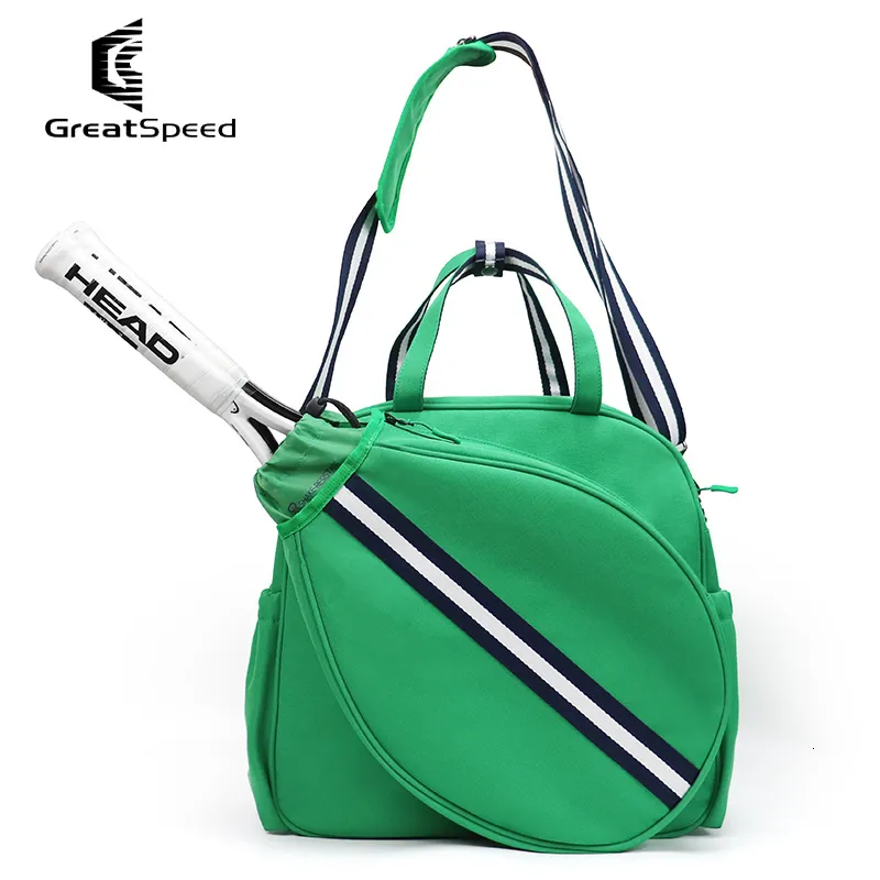 Tennistassen Afdrukken Oxford Doek Tennistas Groen GreatSpeed Original Tenis Squash Racket Schoudertas Volwassenen Jeugd Laptop Opslag Handtas 230606