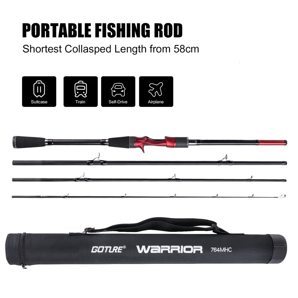 Goture WARRIOR Carbon Fiber Goture Travel Fishing Rods 4 Sections Light  Travel Fishing Lure Rod For Saltwater And Freshwater 213m X 270m 230605  From Pang06, $43.26