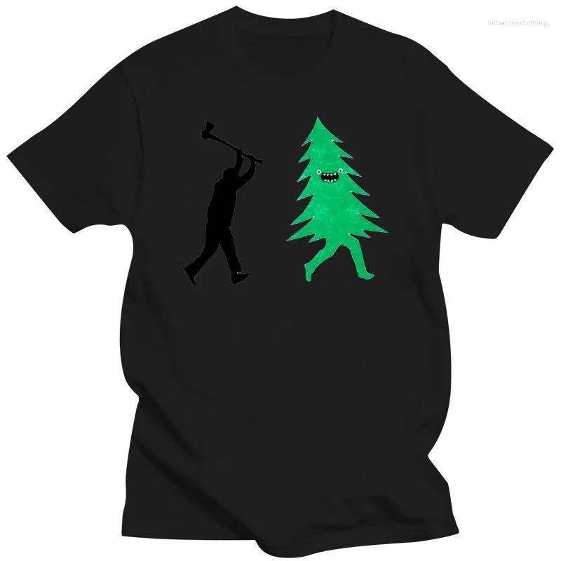 Herren T-Shirts Männer T-Shirt Marke Sommerkleidung für 2023 Lustiger Weihnachtsbaum gejagt von Lumberjack Humor Custom