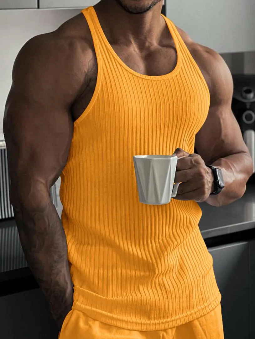 2023 New Summer Plus Size Men Clothing Tank Top Pure Color Singlets Seveless Fitness Menベストカジュアルボディービル