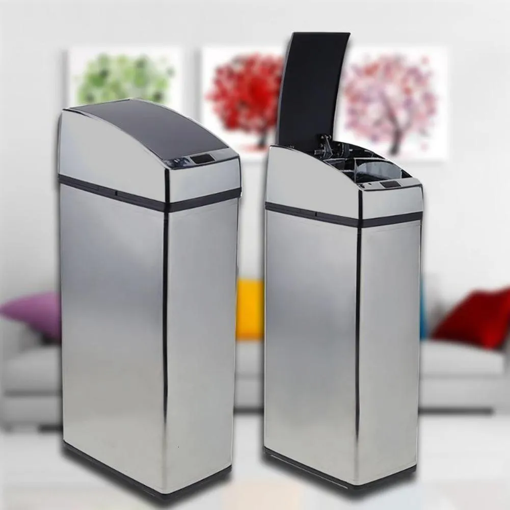 Waste Bins 6/4/3L Smart Trash Bin Induction Dustbin Automatic IR Sensor Dustbin Rubbish Can Household Waste Bins Cleaning Accessories 230605