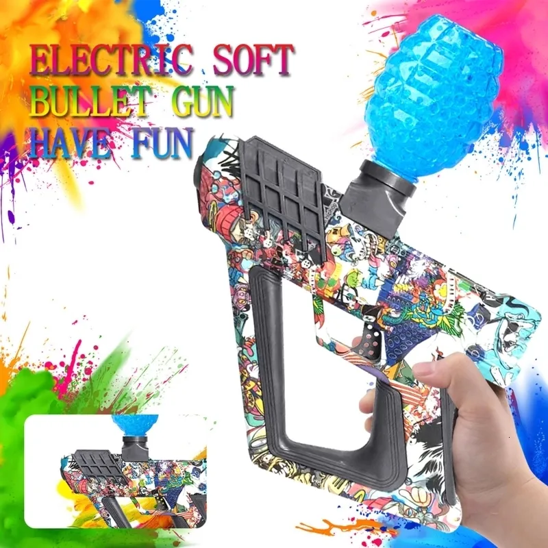 Sand Play Water Fun Kids Electric Gun Gel Ball Blaster Toy Presenttillbehör Högt monterad rolig interaktiv utomhus 230605