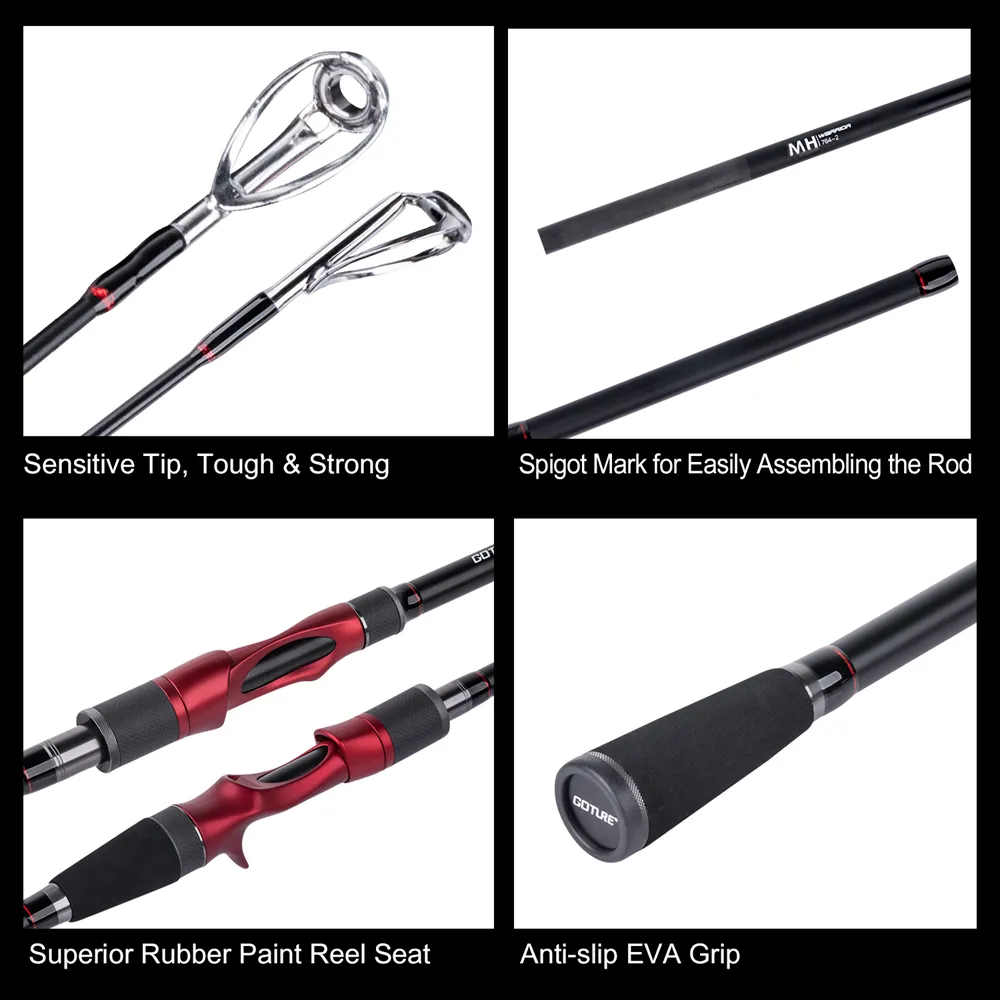 Goture WARRIOR Carbon Fiber Goture Travel Fishing Rods 4 Sections