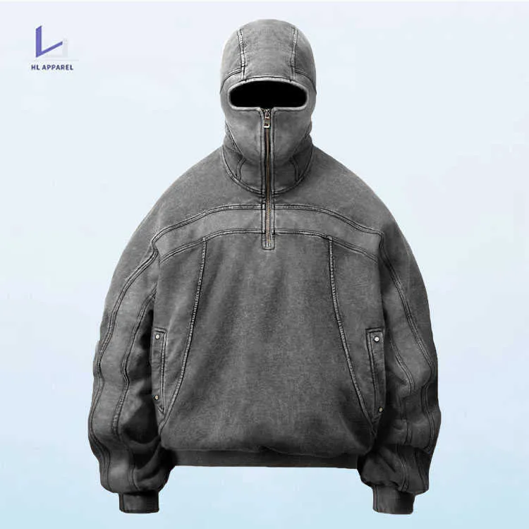 Drop HL Manufacturer Wholesale Shoulder Vintage Blank Hooded