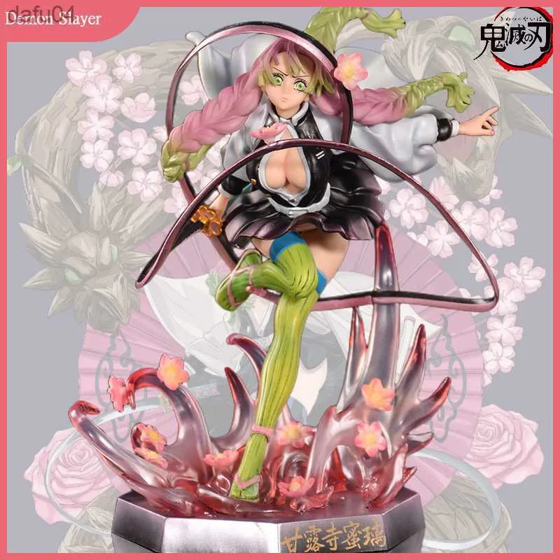 22 cm anime demon slayer mitsuri figur kimetsu no yaiba kanroji mitsuri sexig tjej aciton figur samlarobjekt dock dekoration present l230522