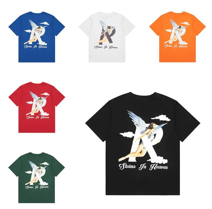 25SSデザイナーTシャツメンズレディートTシャツレタープリントティートップスマンカジュアルシャツのヘブンストリートショーツスリーブポロスTシャツS-XLピュアコットントップ