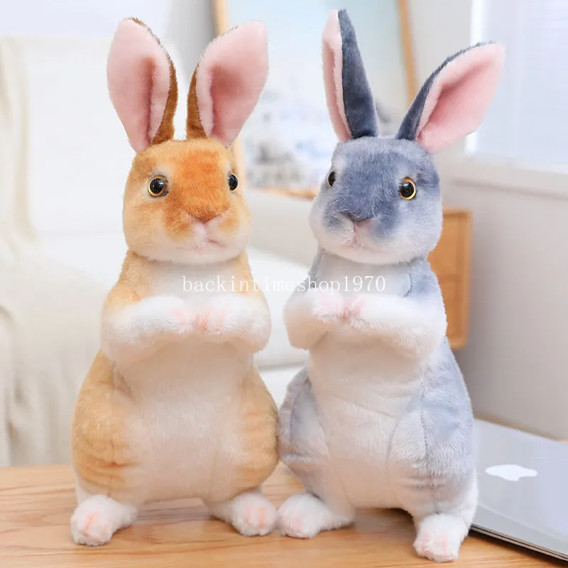 24 cm Simulação Orelhas Longas Coelho Realista Brinquedo de Pelúcia Animal Boneca de Pelúcia Brinquedo para Crianças Meninas Presente de Aniversário Decoração de Quarto