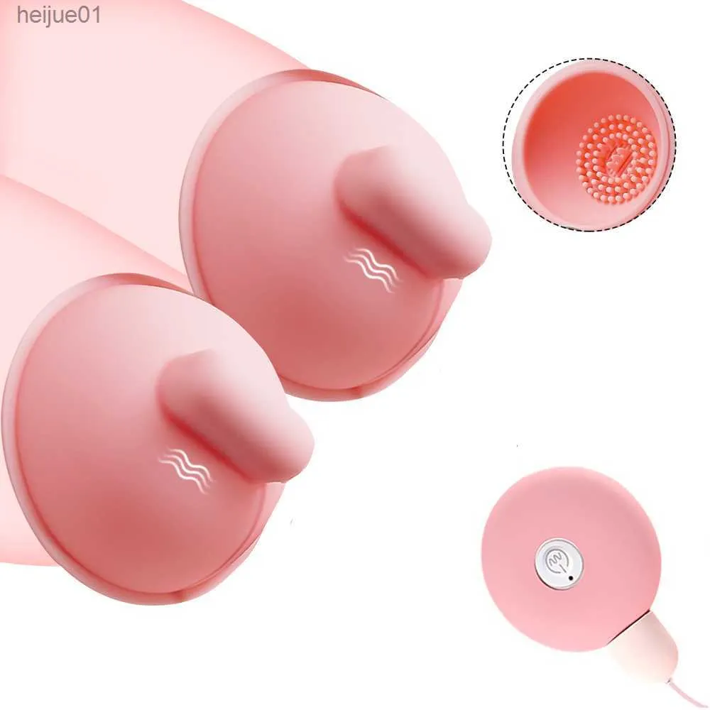 12 Modes Nipple Stimulation Licking Sucking Cups Vibrator Breast Enlargement Masturbator Pump Chest Massager Sex Toys For Women L230518