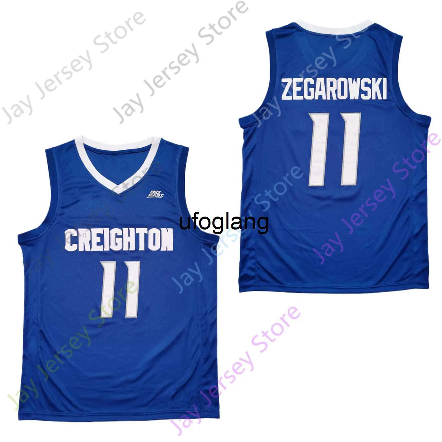 coe1 2020 New NCAA College Creighton Bluejays Jerseys 11 Marcus Zegarowski Basketball Jersey Tamanho Masculino Jovem Adulto