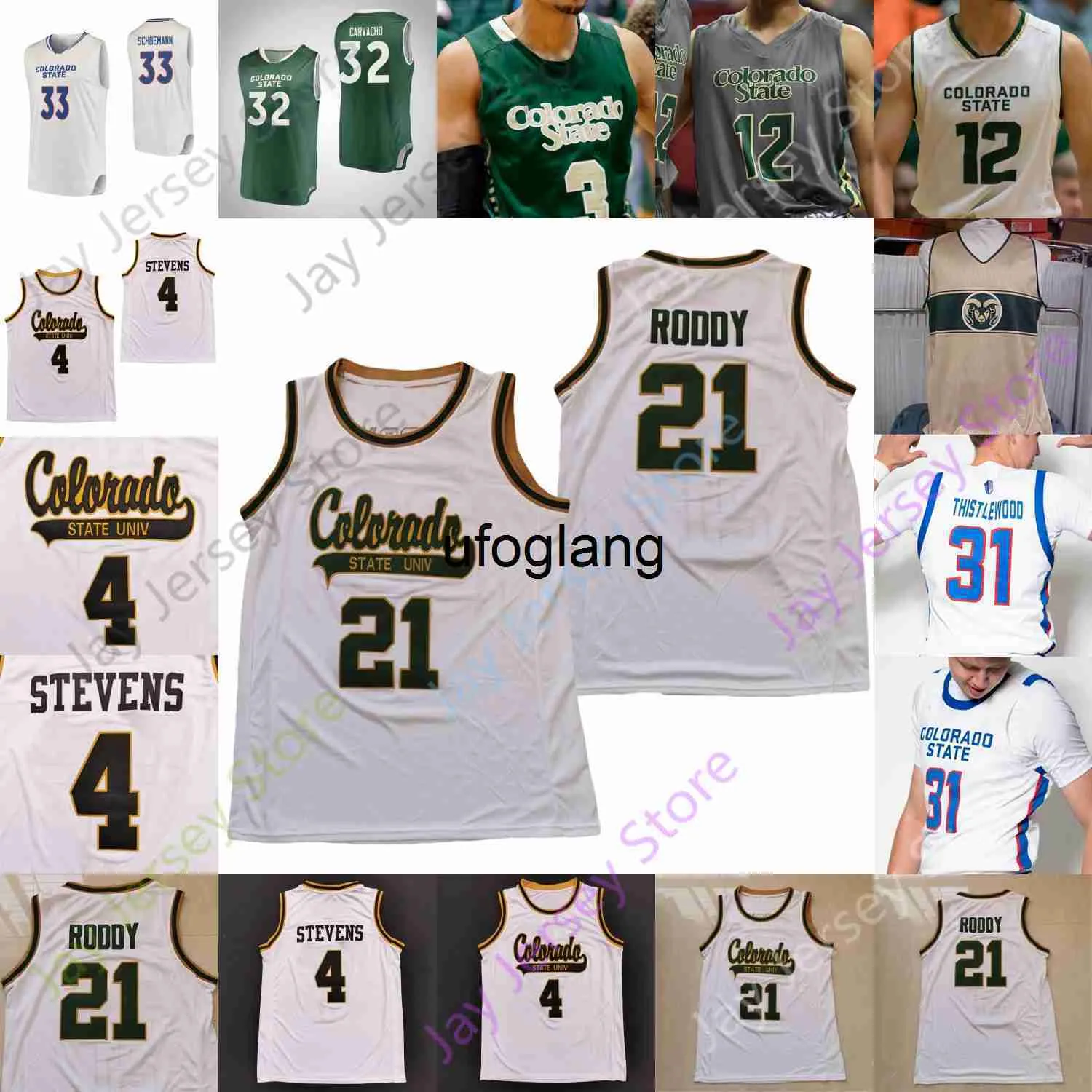 Coe1 Custom 2022 Colorado State Basketball Jersey College NCAA Исаия Стивенс Нико Карвачо Дэвид Родди Адам Титлвуд Кендл Джеймс Мур Ривера Дишон Томас