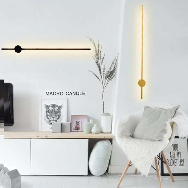 Lámpara de pared creativa moderna, luz led negra/blanca para