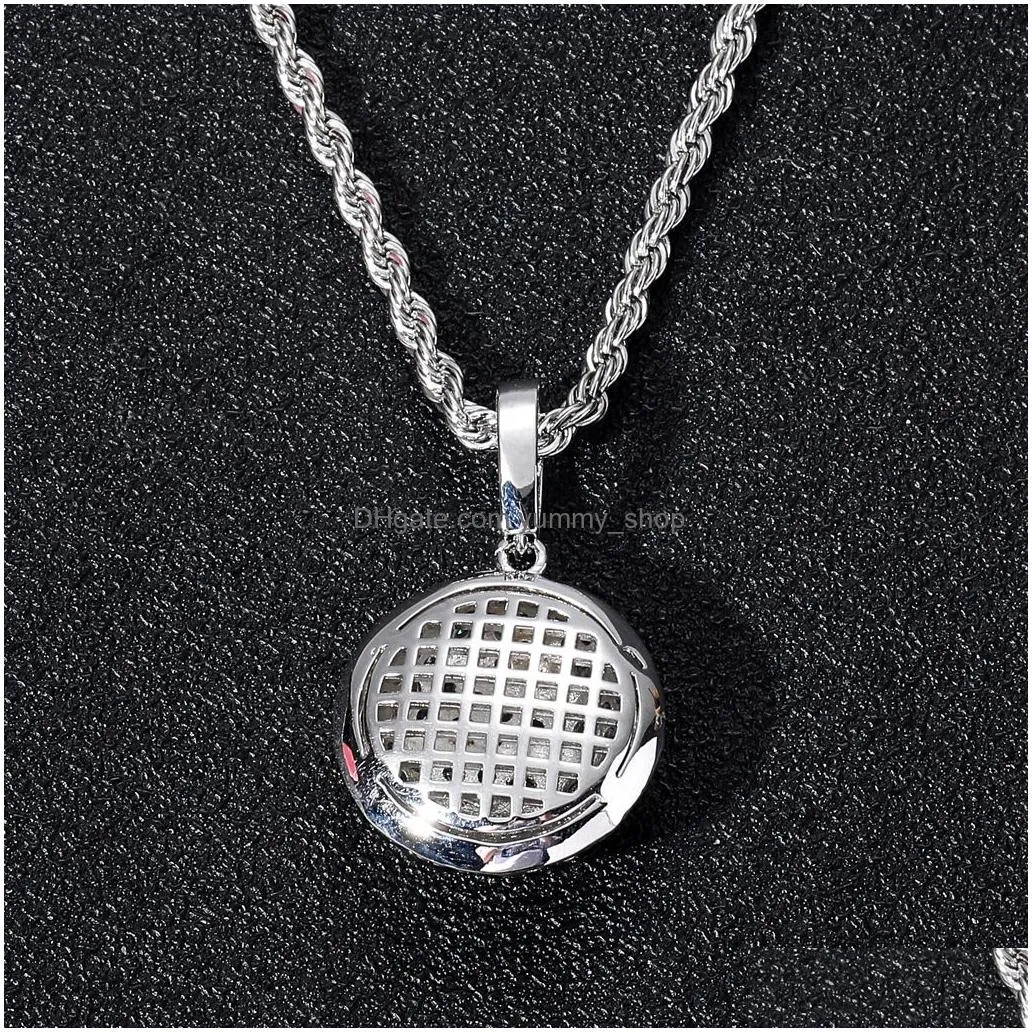 18k gold cubic zirconia basketball necklace 60cm golden chains jewelry set copper diamond hip hop sport football pendant rap necklaces for women men