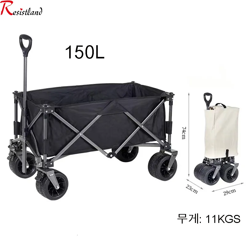 Utomhus Gadgets Folding Cart Portable Foldbar 150L stor kapacitet Multifunktion Cart Outdoor Camping Table Wagon BBQ Trolley 230606