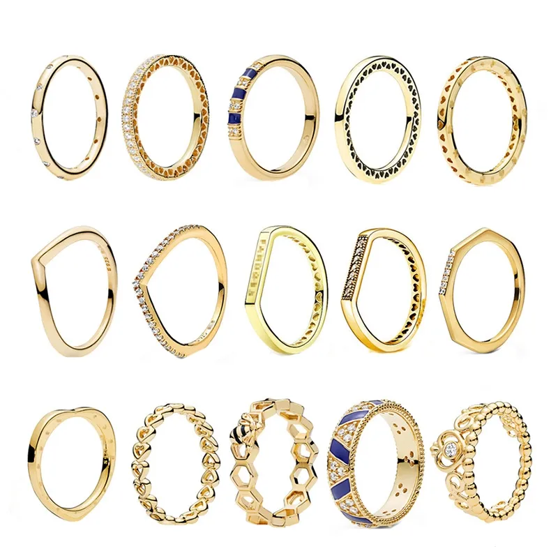 Guld polygonal exotisk ädelsten randstil par ring, universell ring för män och kvinnor