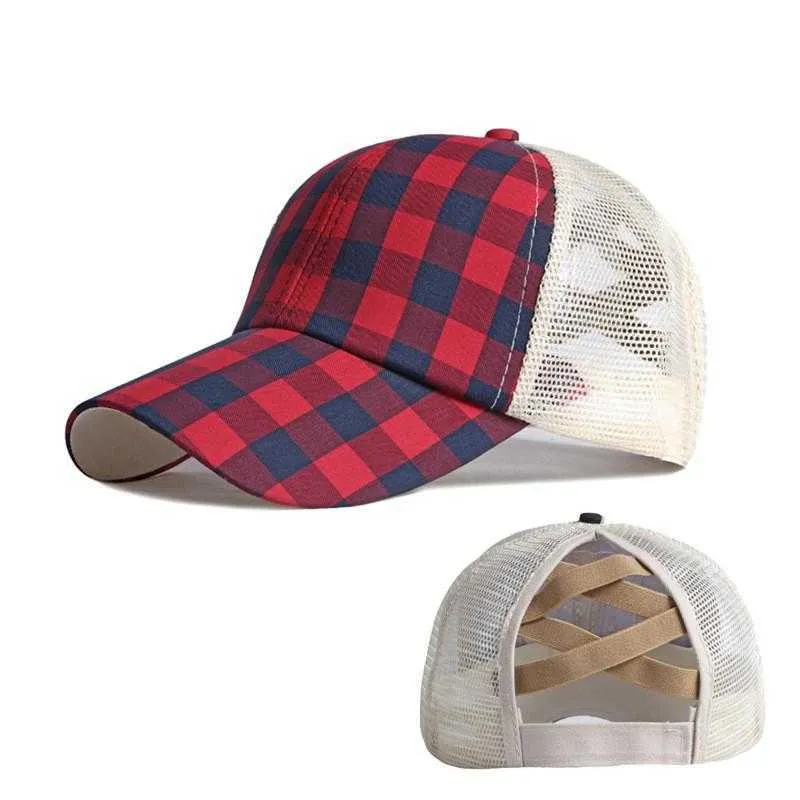 Ball Caps berretto da baseball regolabile in plaid di cotone per uomo e donna 106 G230606