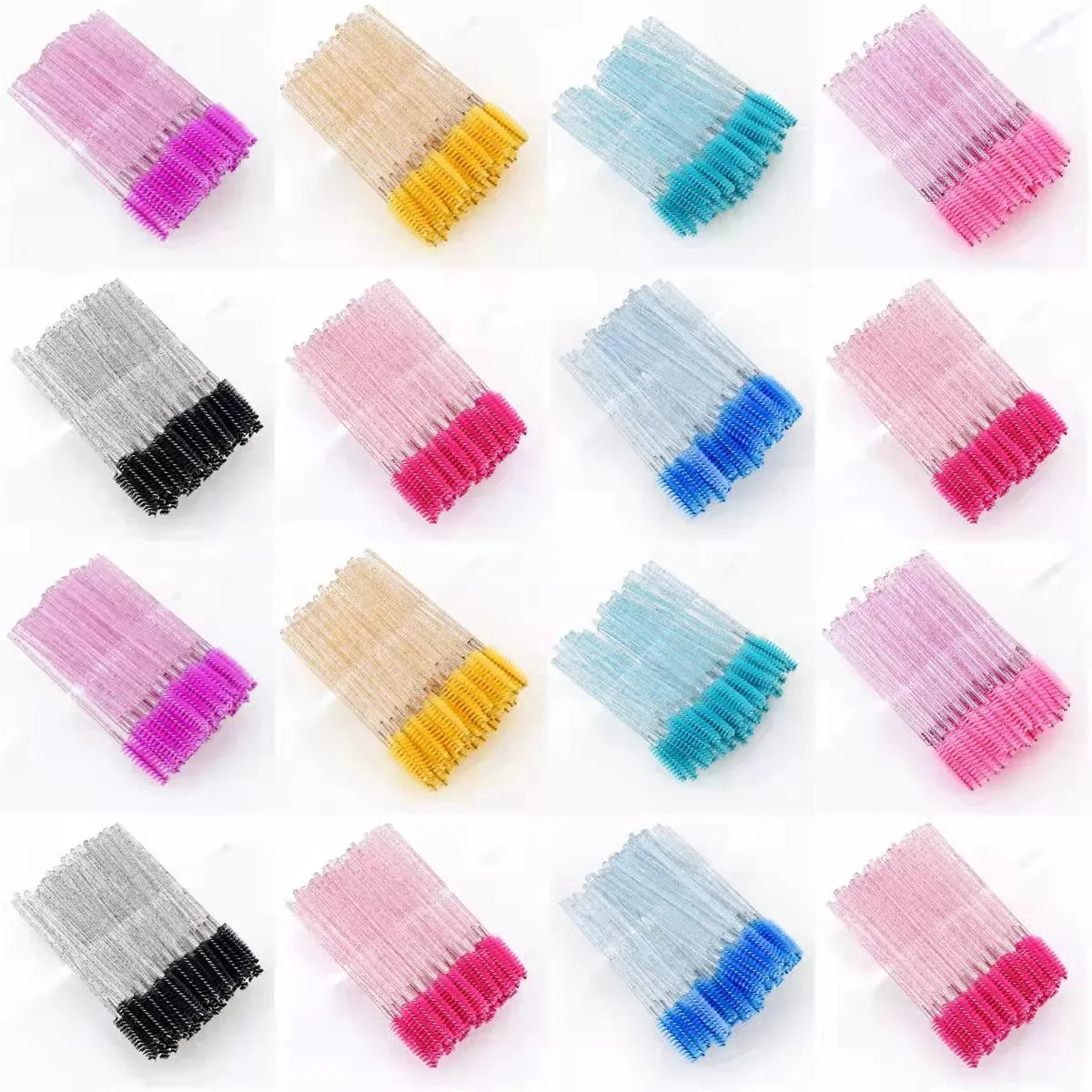 Brosses 500 / 50pcs / pack Pack Crystal Crystal Cyellash Brush Poux Eye Lashes Extension Mascara Wands Makeup Tools Professional Beauty Tools Hotting