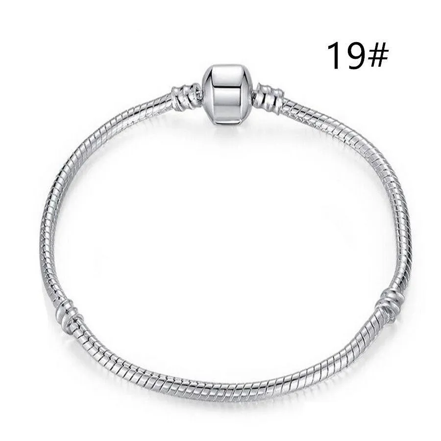 Charm Bracelets Sier Snake Chain Bracelet Bracelet Para Mulheres Jóias de Luxo Drop Delivery Dhzkr