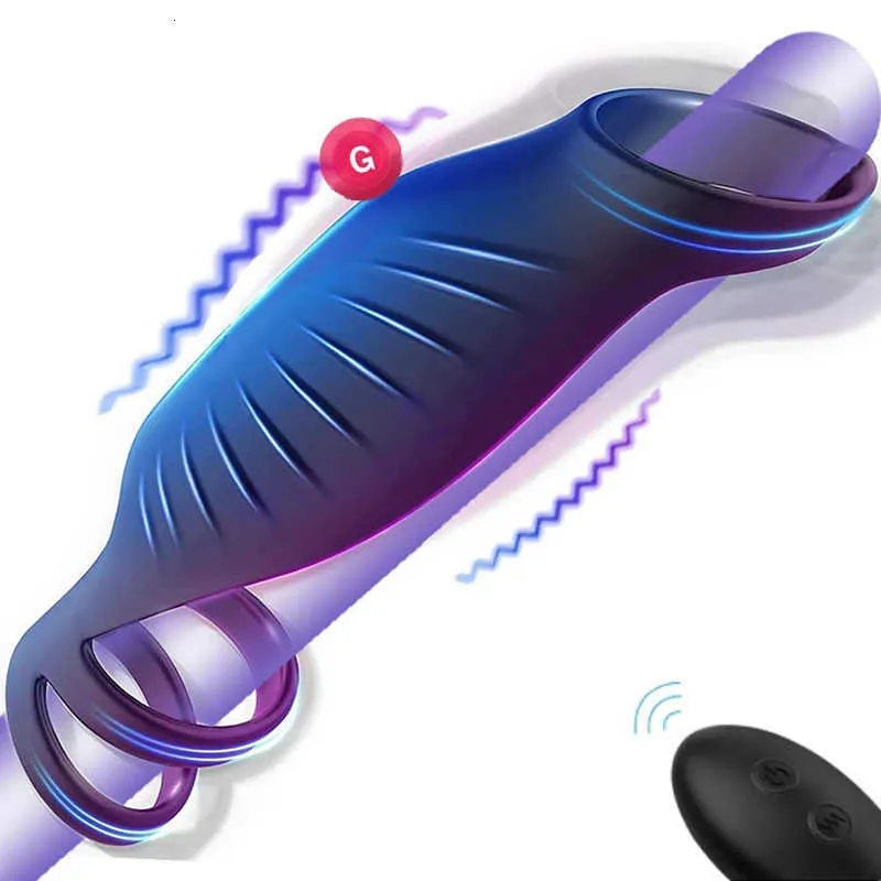 Massager Sex Toy Male Remote Vibrating  Silicone Sleeve Ring Delay Ejaculation  Enlargement Toys f Men Tes               s_voghion.com
