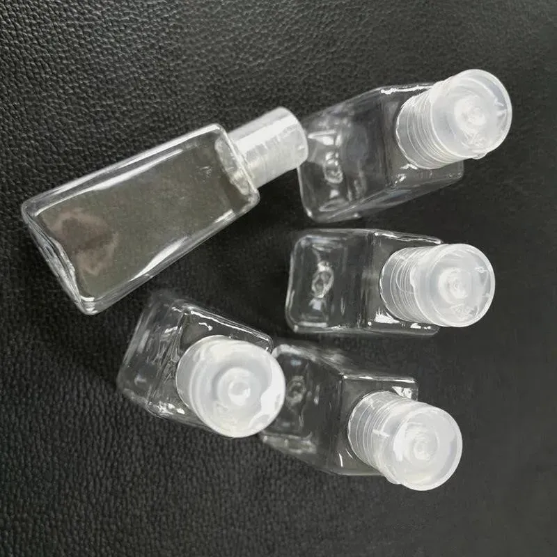 30ml 60ml Pet Plastik Şişe Flip Cap Boş El dezenfektan Şişeleri Doldurulabilir Kozmetik Konteyner Losyon için Basit