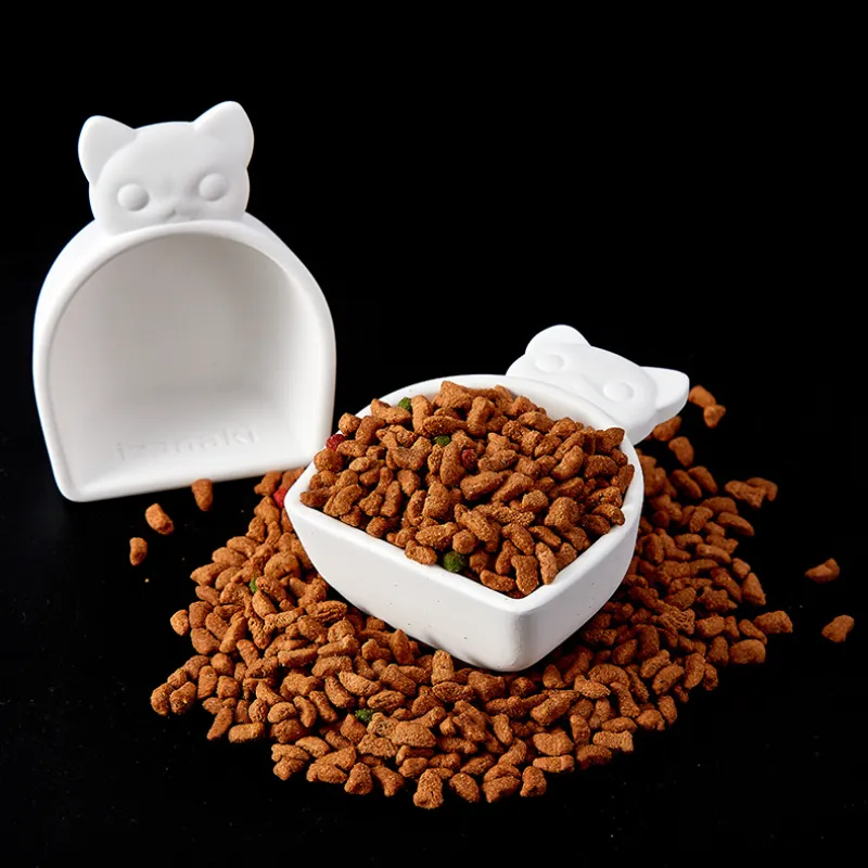 Moisture Proof Diatomaceous Earth Raised Cat Food Bowls Set With Drying