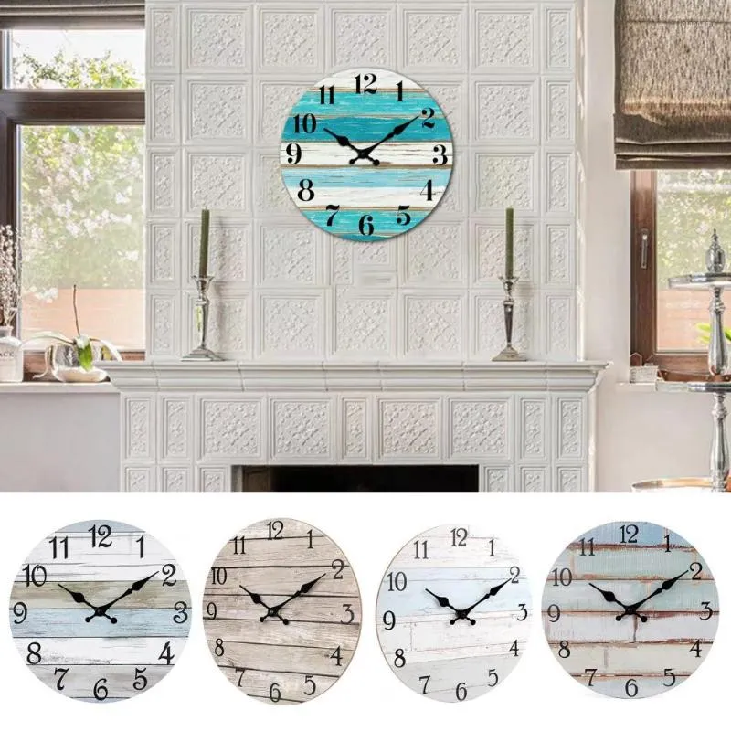 Zegary ścienne 10 -calowe rustykalne drewniane zegar bateria obsługiwana okrągłe ciche kuchenne salon w łazience dekoracje wiejskie