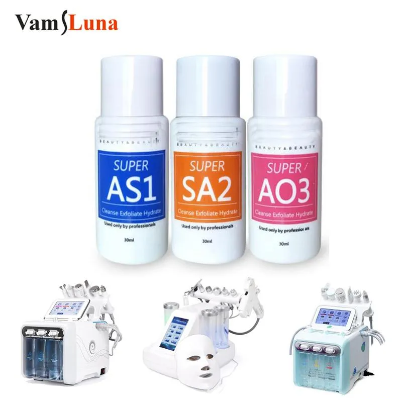 Serum maszynowe Aqua Rozwiązanie skóry przezroczystą esencję Serum produktu do hydra Maszyna twarzy skóra głębokie czyszczenie pielęgnacji skóry 3bottles 30 ml