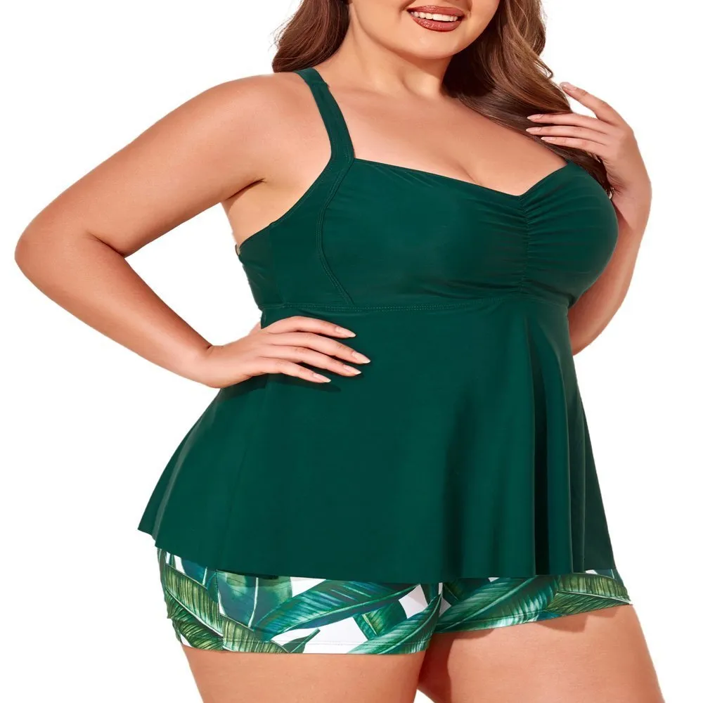 Women's Swimwear Plus Size Tankini Women 2 Pieces Swimsuits with Shorts  Flowy Bathing Suits 230606