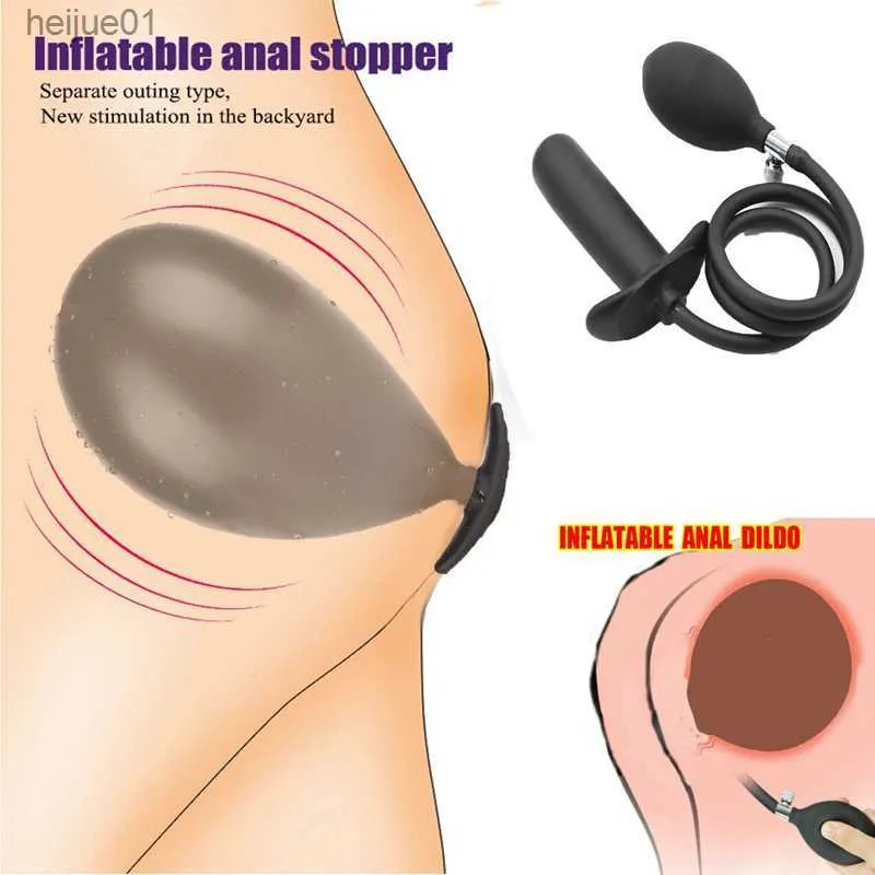 Silicone Inflatable Plug Pump Expander Bondage Body Enhance BDSM Restraint Expandable Butt Anus G Spot Sex Toys for Men Women L230518